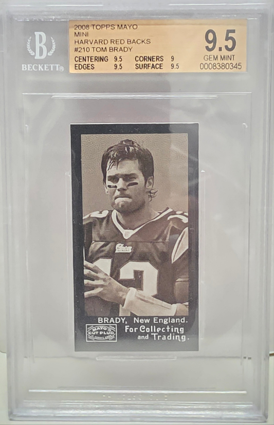 Tom Brady 2008 Topps Mayo Harvard Mini Red Back #4/25 BGS 9.5 Gem Mint