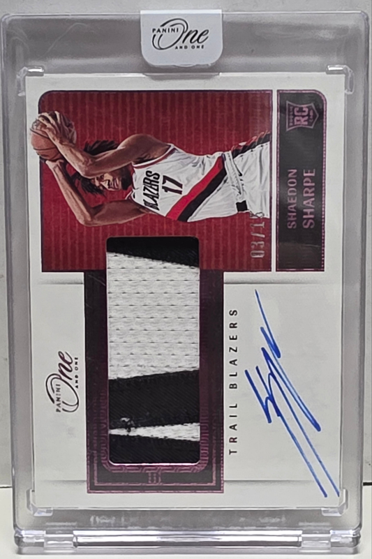 Shaedon Sharpe 2022 Panini One Pink Patch Auto #3/15