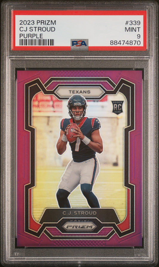 C.J. Stroud 2023 Panini Prizm Purple Prizm #21/125 PSA 9 Mint