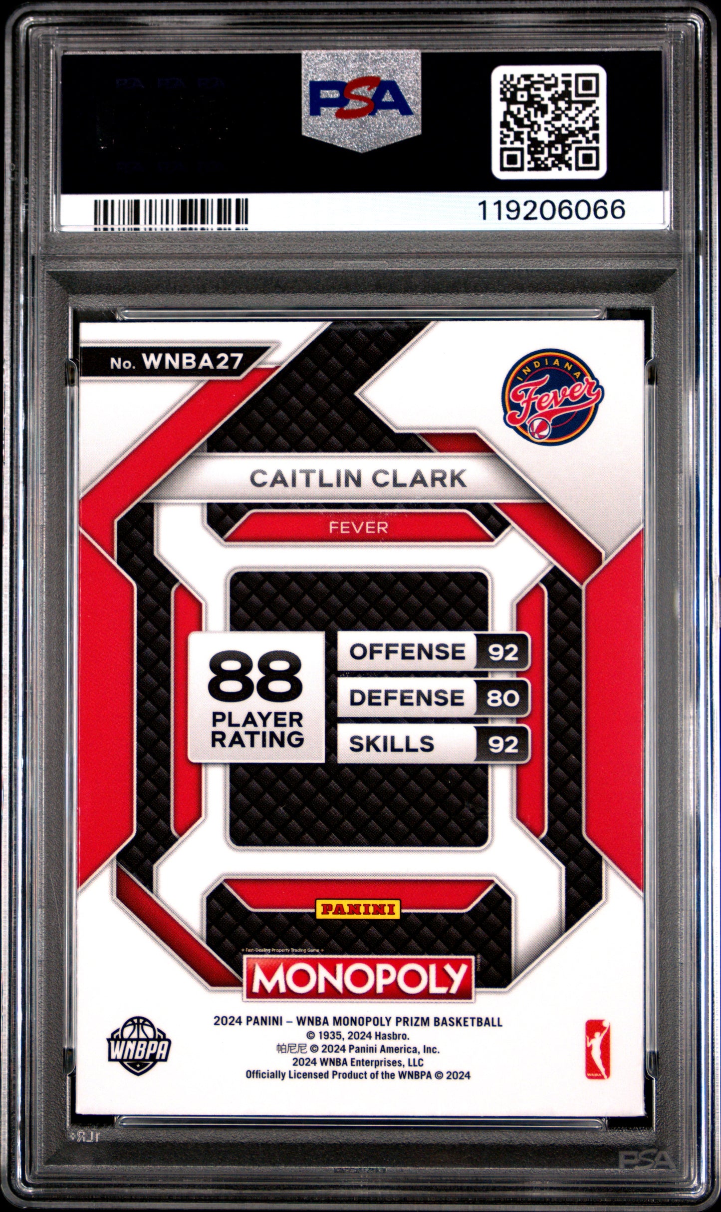 Caitlin Clark 2024 Prizm Monopoly WNBA #27 PSA 10 Gem Mint
