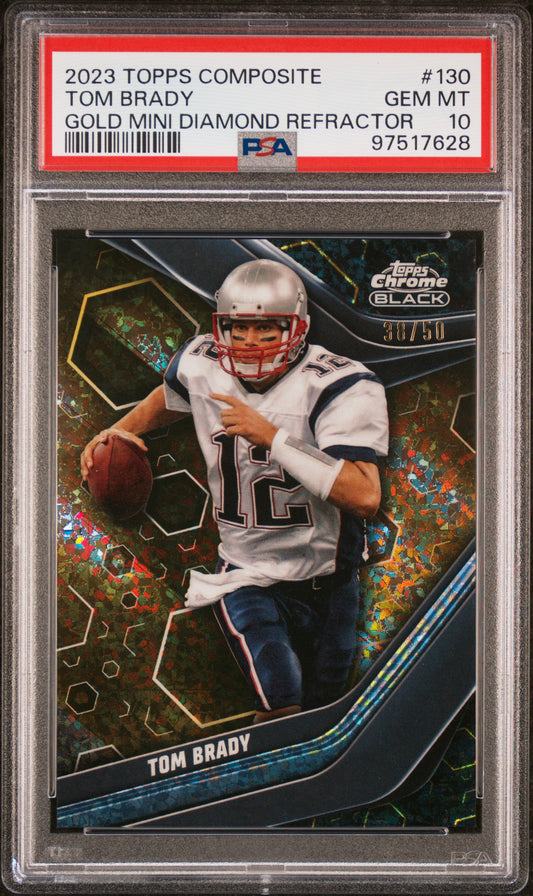 Tom Brady 2023 Topps Composite Gold Mini Diamond Refractor #38/50 PSA 10 Gem Mint