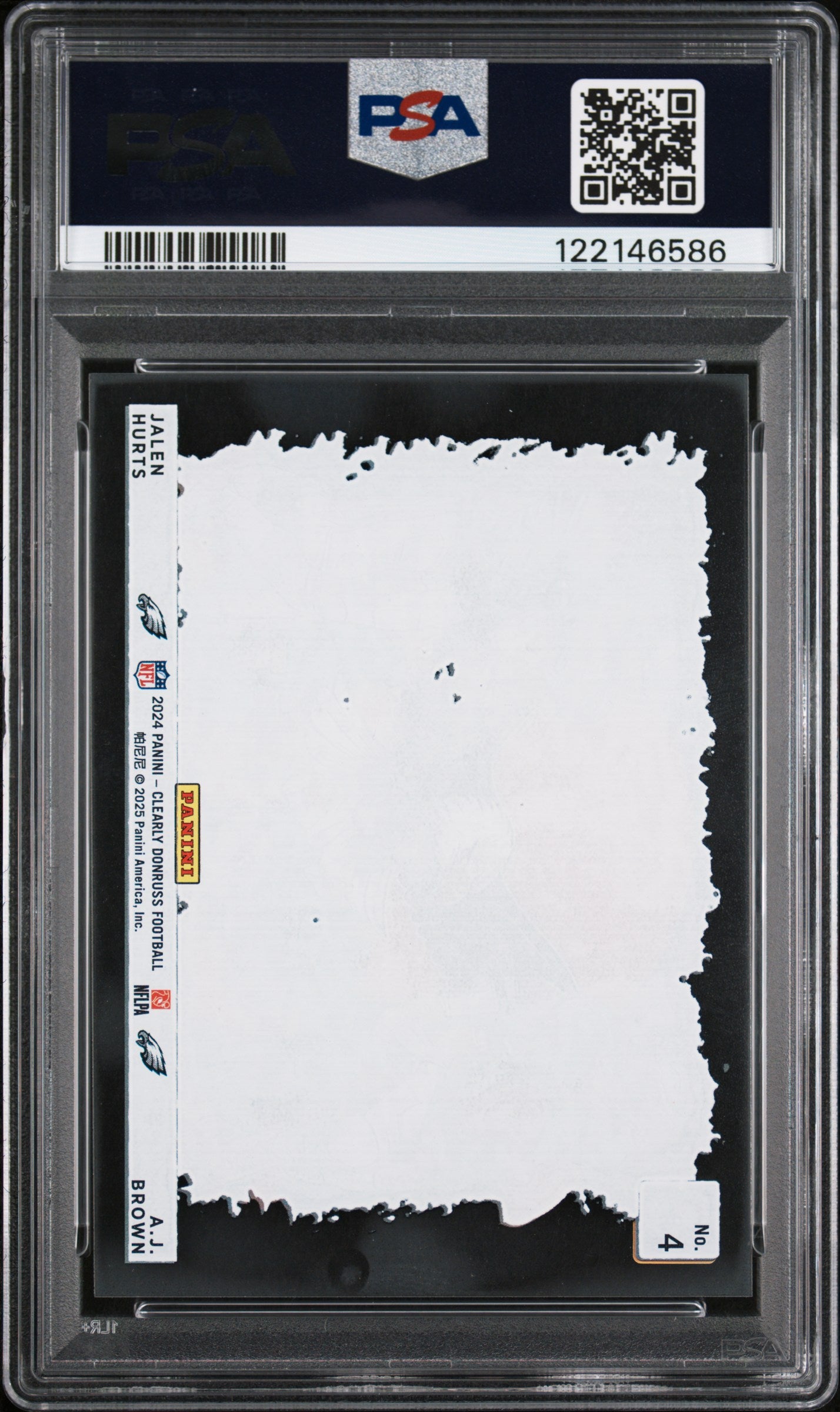 Jalen Hurts + AJ Brown 2024 Panini Clearly Donruss Downtown Duos PSA 8 Nm-Mint