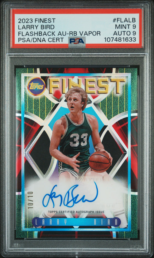 Larry Bird 2023 Topps Finest  Red/Black Vapor Auto #10/10 PSA 9 Auto 9
