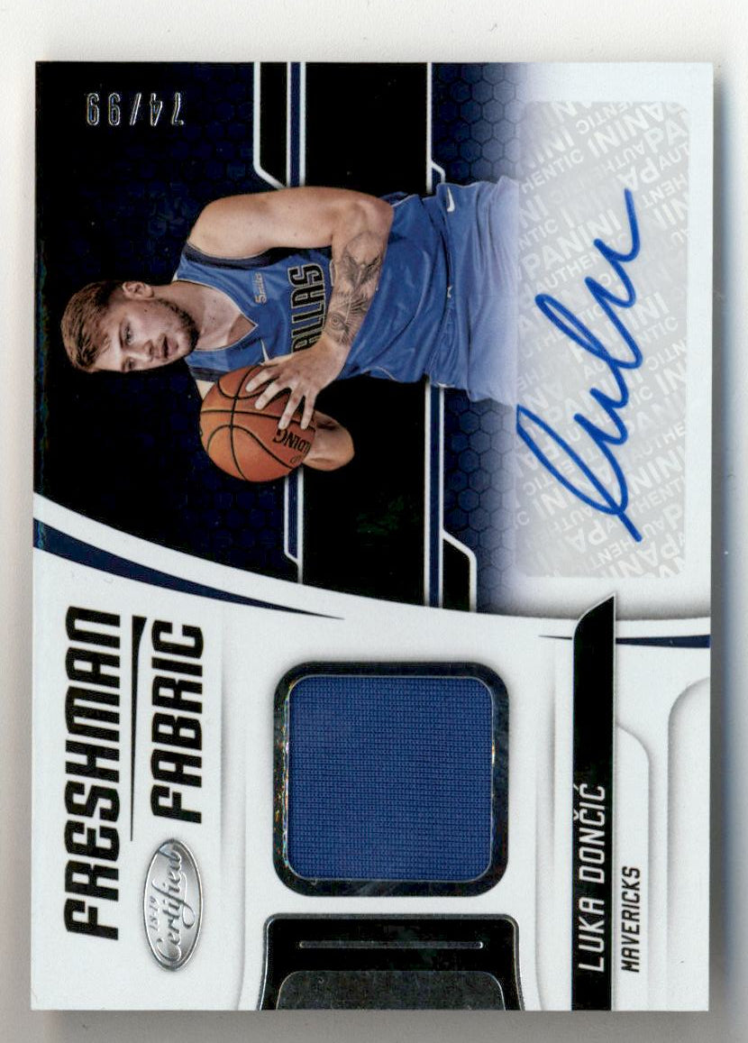 Luka Doncic 2018 Panini Certified Rookie Jersey Auto #74/99