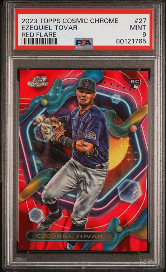 Ezequiel Tovar 2023 Topps Chrome Cosmic Red Flare #3/5 PSA 9 Mint
