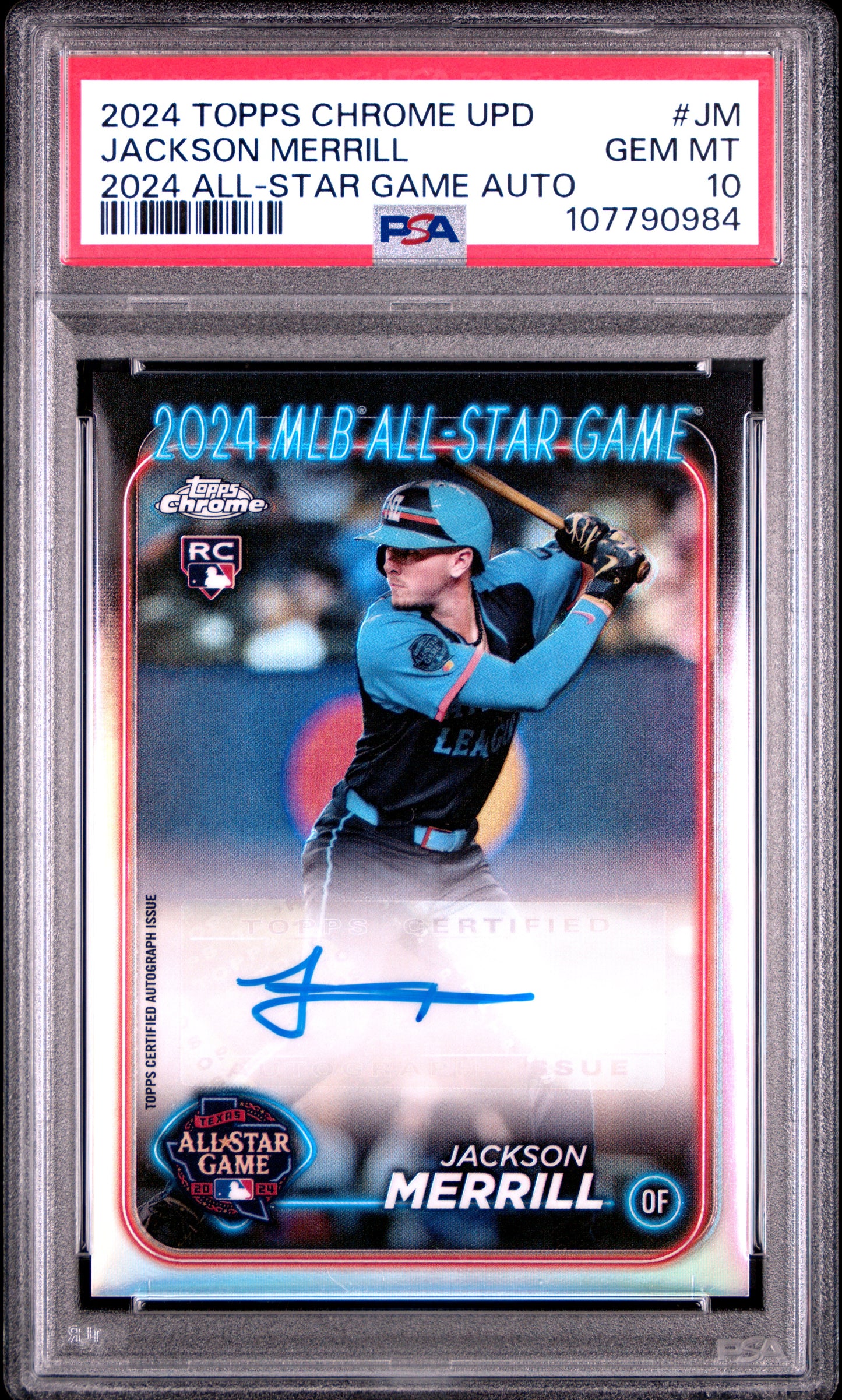 Jackson Merrill 2024 Topps Chrome Update All-Star Auto PSA 10 Gem Mint