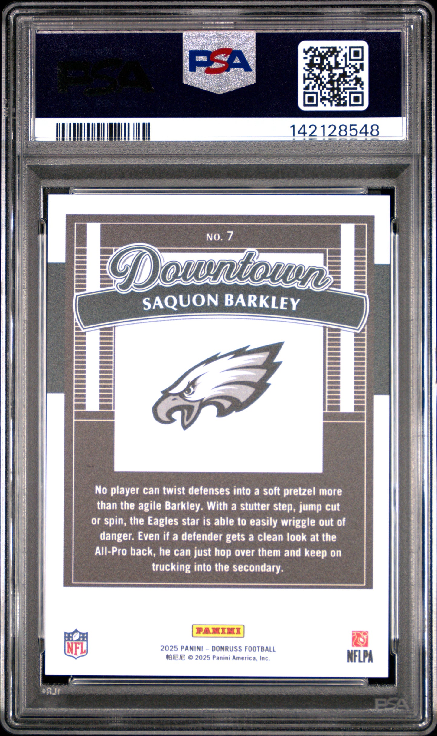 Saquon Barkley 2025 Donruss Downtown PSA 10 Gem Mint