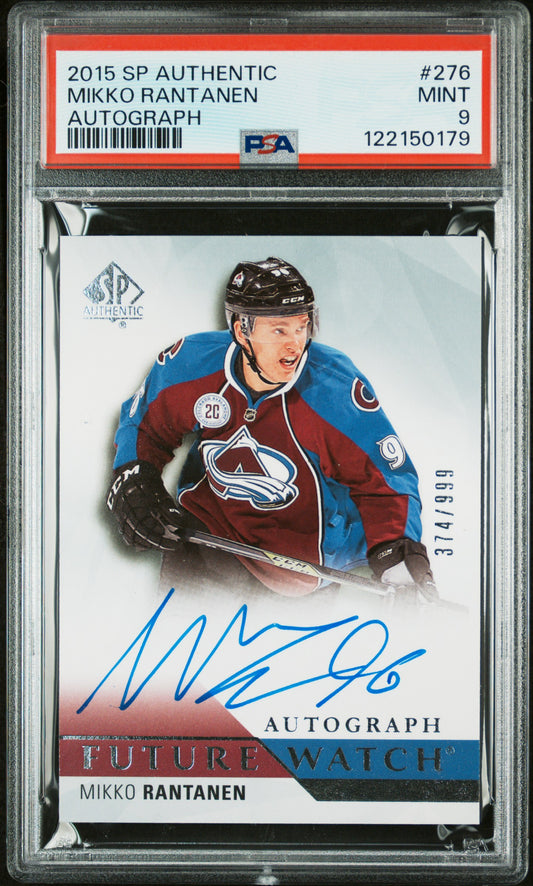 Mikko Rantanen 2015 Upper Deck SP Authentic Rookie Auto #374/999 PSA 9 Mint