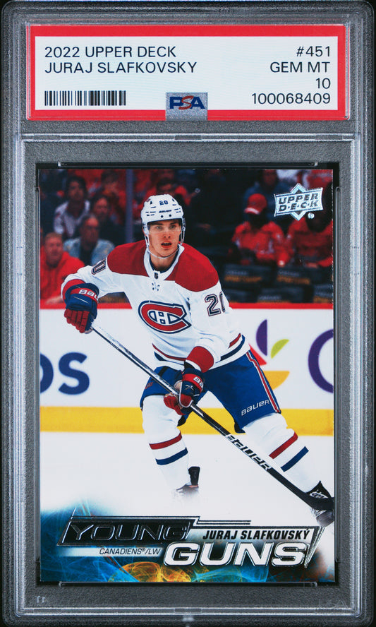 Juraj Slafkovsky 2022 Upper Deck Rookie #451 PSA 10 Gem Mint