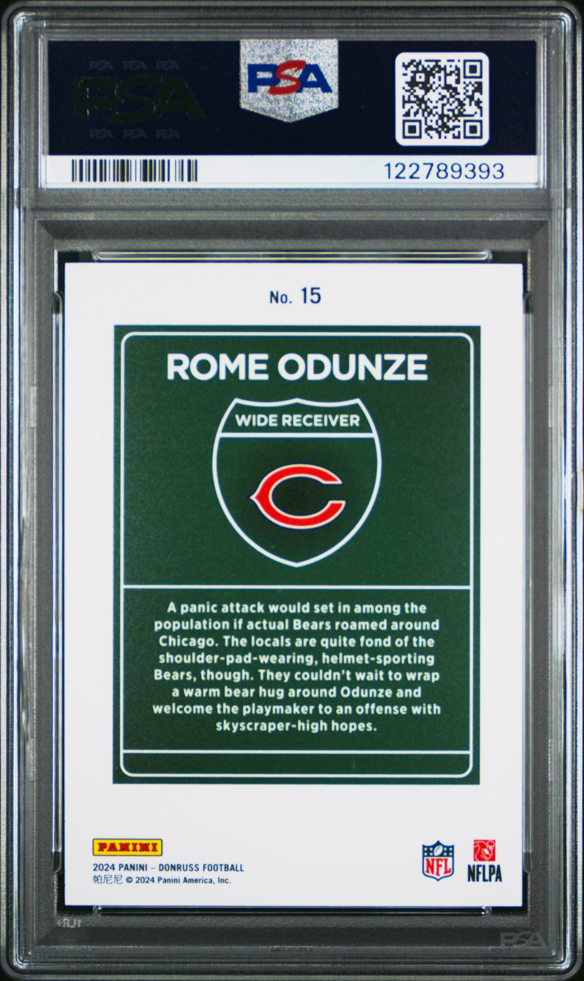 Rome Odunze 2024 Donruss Downtown Rookie PSA 10 Gem Mint