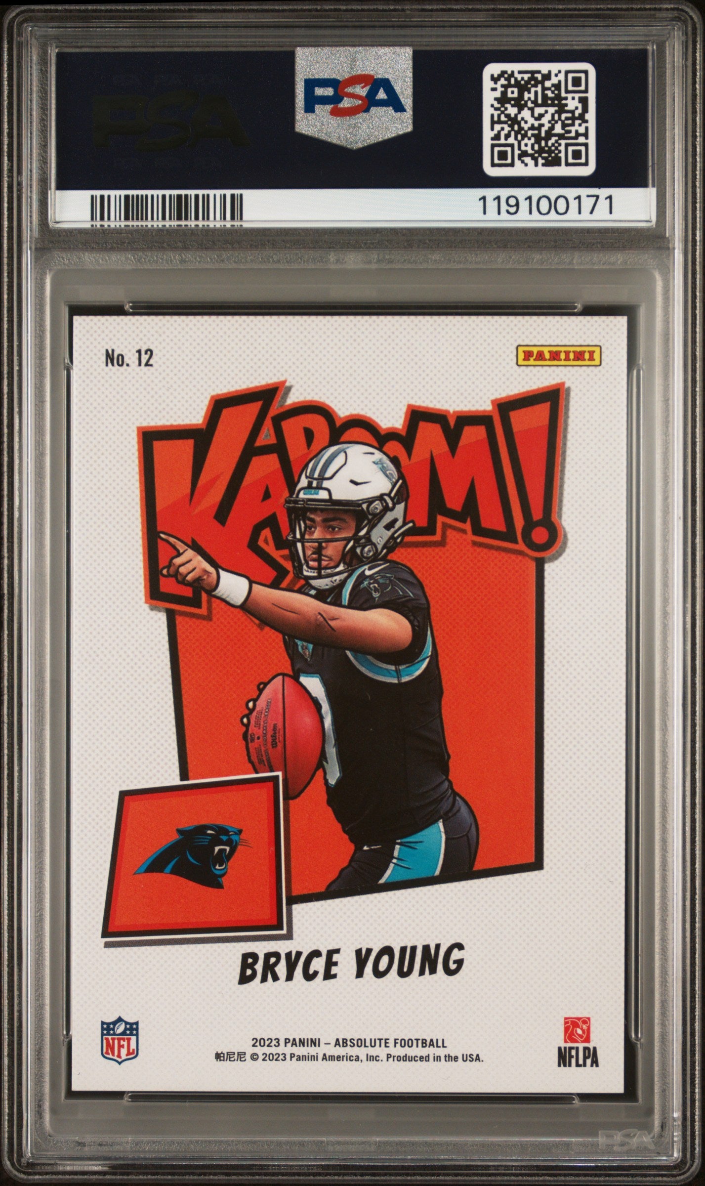 Bryce Young 2024 Panini Absolute Kaboom Rookie PSA 10 Gem Mint