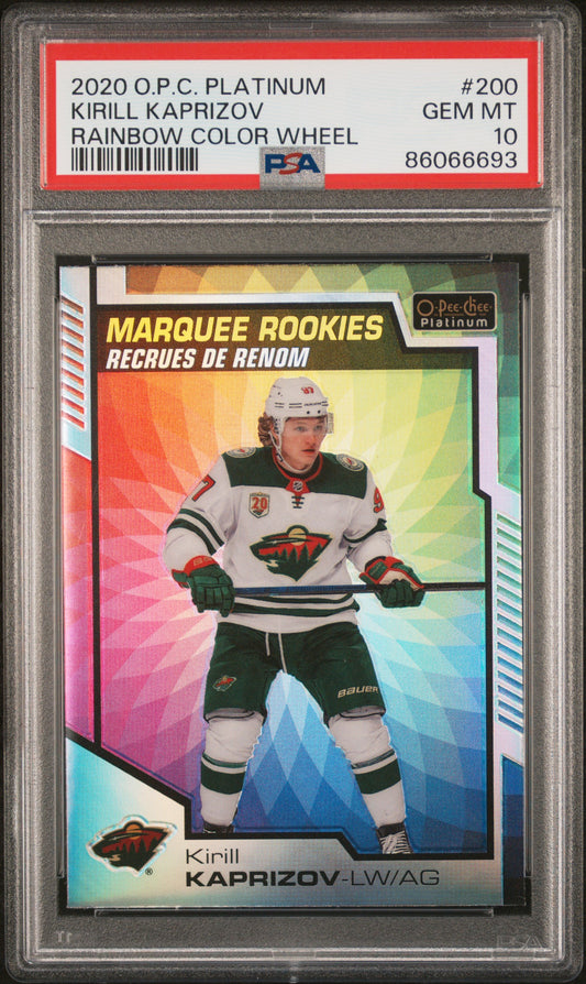 Kirill Kaprizov 2020 Upper Deck OPC Platinum Rainbow Color Wheel PSA 10 Gem Mint