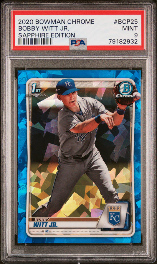 Bobby Witt Jr. 2020 Bowman Chrome Sapphire #BCP25 PSA 9 Mint