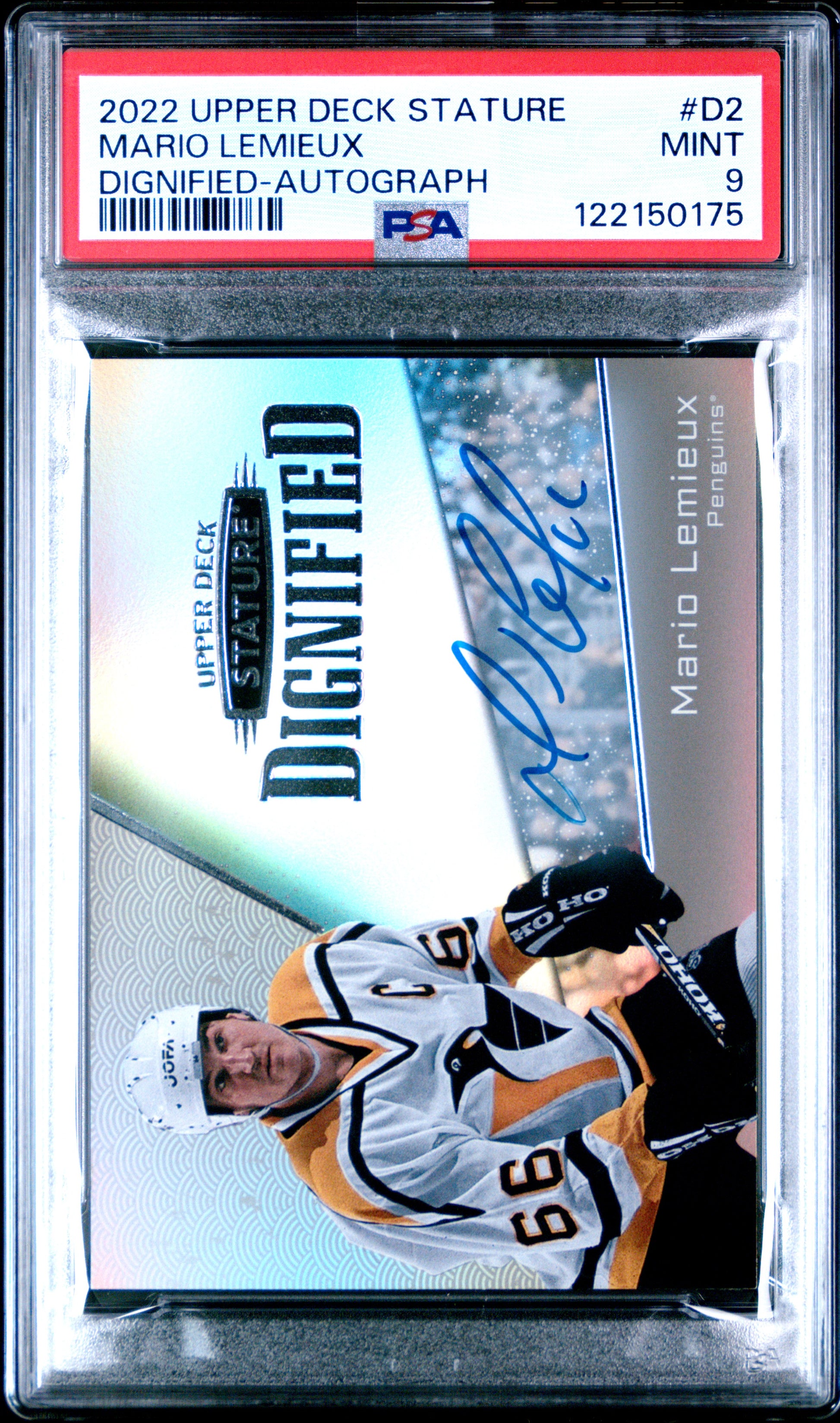 Mario Lemieux 2022 Upper Deck Stature Dignified Auto PSA 9 Mint