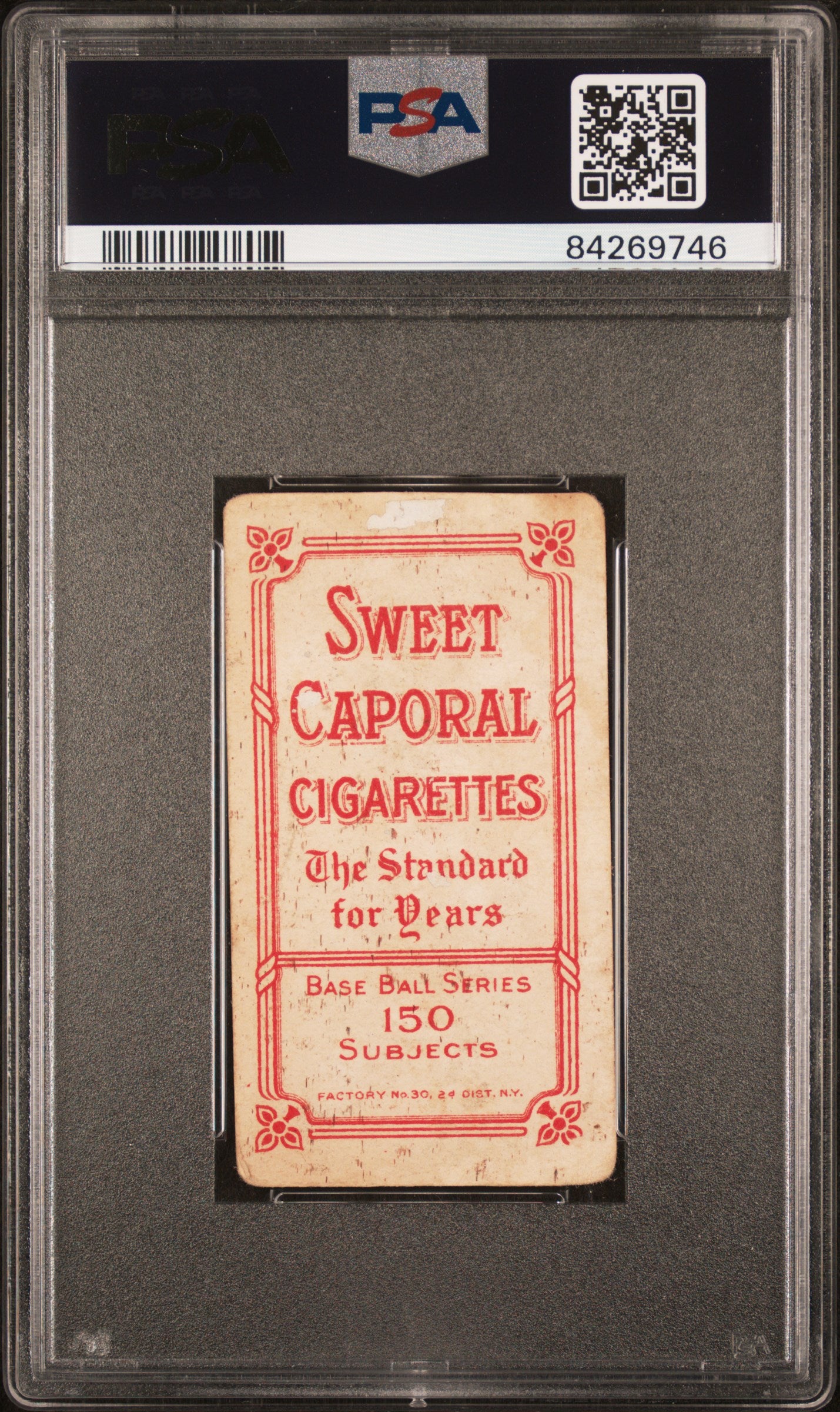 Rube Oldring 1909-11 T206 Sweet Caporal 150/30 Fielding PSA 1.5 Fair