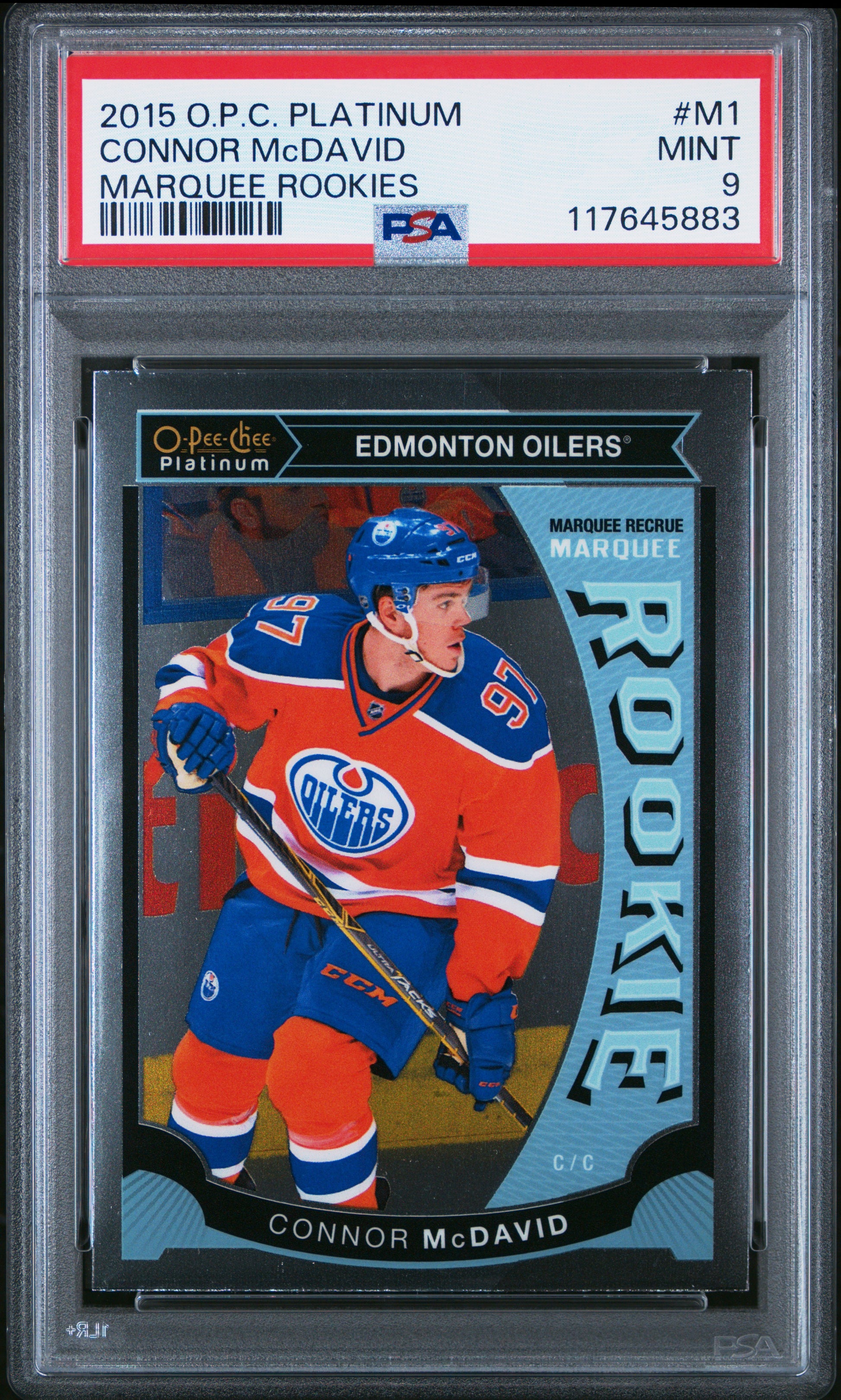 Connor McDavid 2015 OPC Platinum Rookie #M1 PSA 9 Mint
