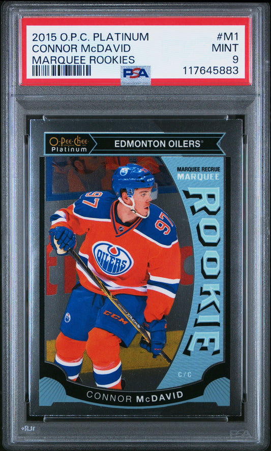 Connor McDavid 2015 OPC Platinum Rookie #M1 PSA 9 Mint