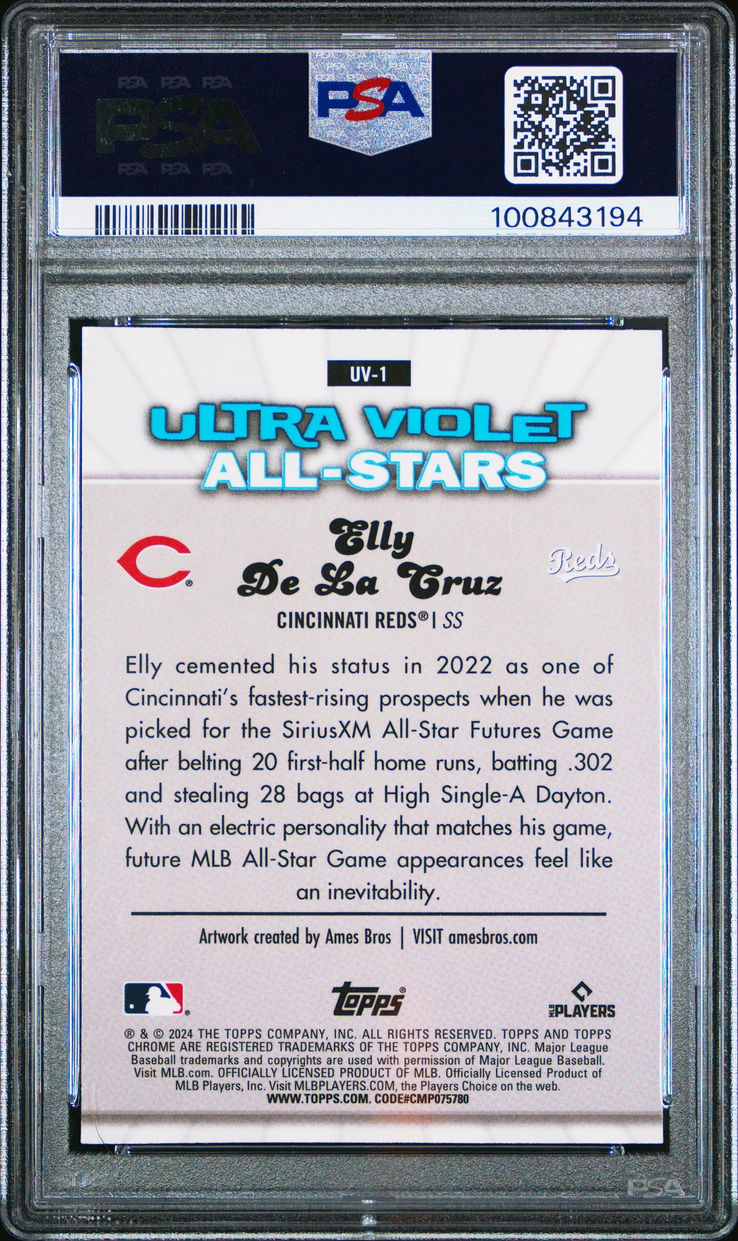 Elly de la Cruz 2004 Topps Chrome Ultraviolet All-Stars #UV1 PSA 9 Mint
