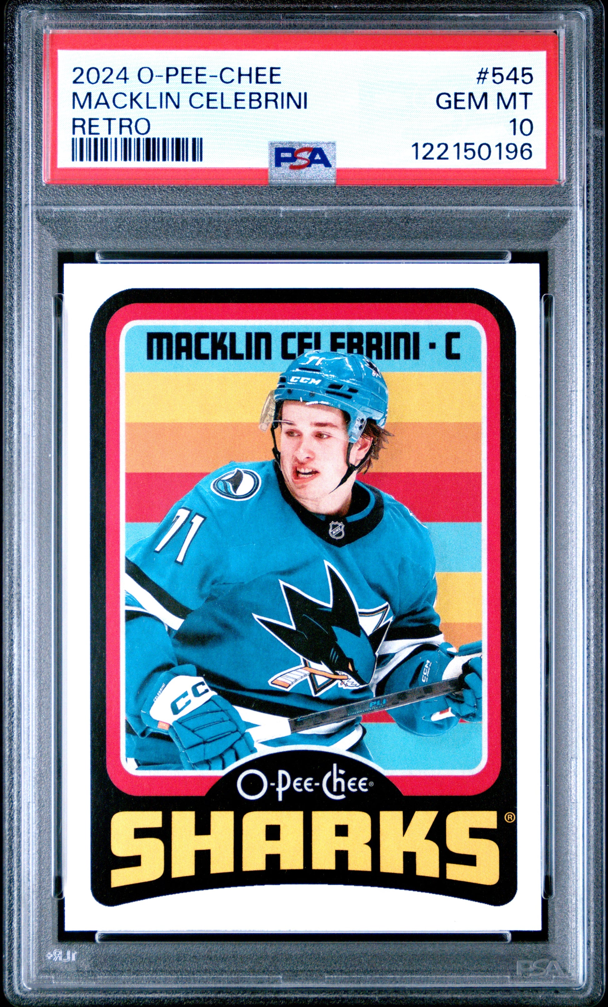 Macklin Celebrini 2024 Upper Deck O-Pee-Chee Retro Rookie #545 PSA 10 Gem Mint