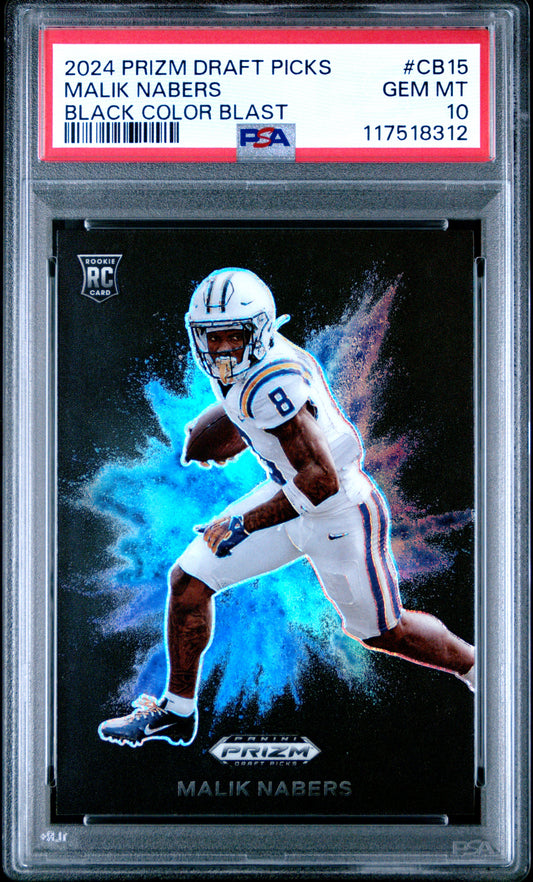 Malik Nabers 2023 Panini Prizm Draft Black Color Blast PSA 10 Gem Mint