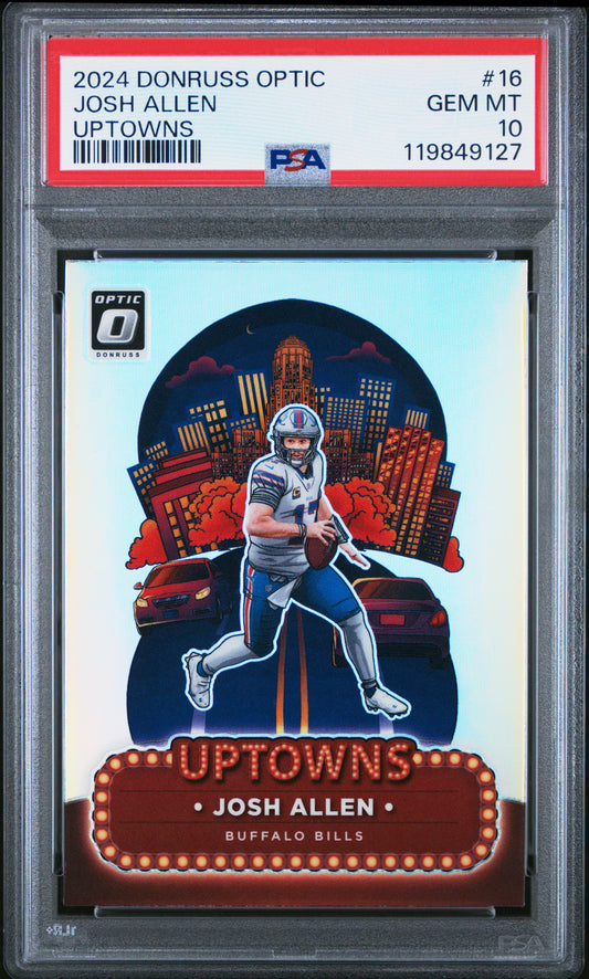 Josh Allen 2024 Donruss Optic Uptowns PSA 10 Gem Mint