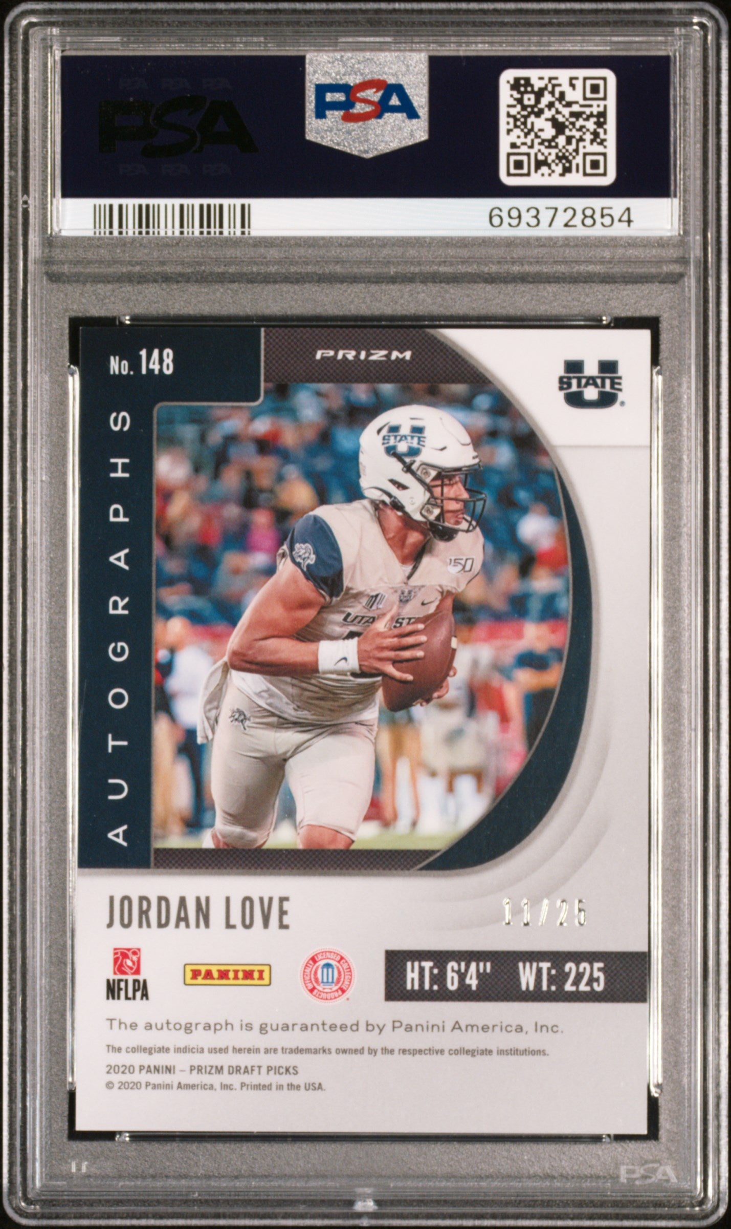 Jordan Love 2020 Prizm Draft Picks Camo Prizm Auto #11/25 PSA 10 Gem Mint