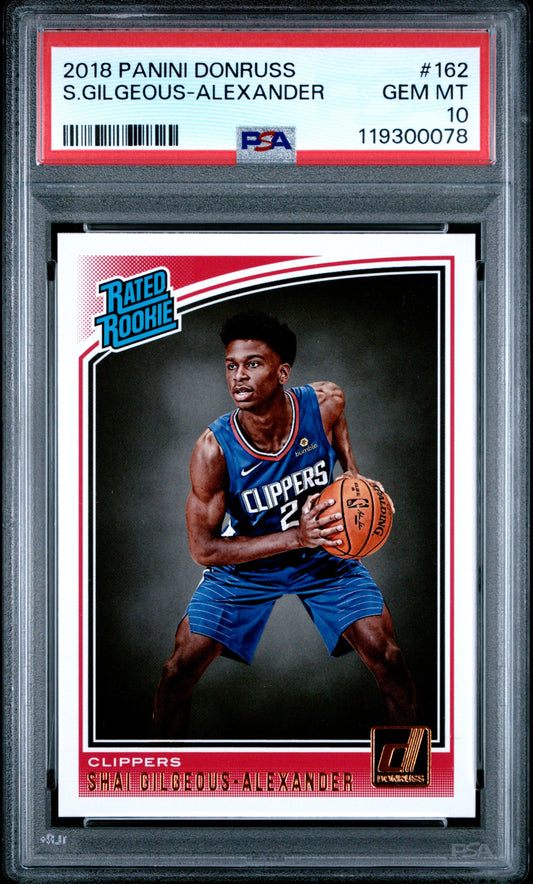 Shai Gilgeous-Alexander 2018 Donruss Rookie #162 PSA 10 Gem Mint 0078