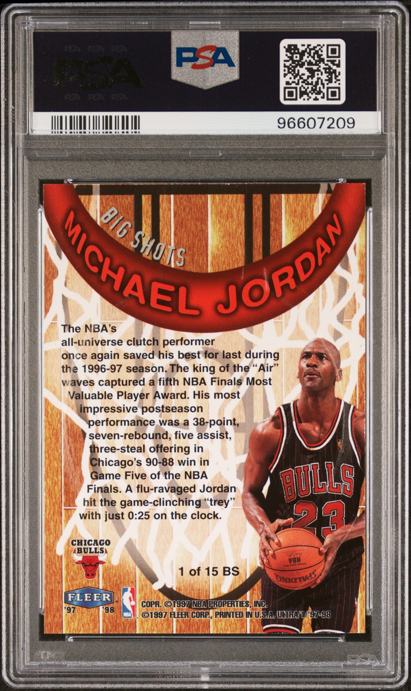 Michael Jordan 1997 Fleer Ultra Big Shots PSA 9 Mint