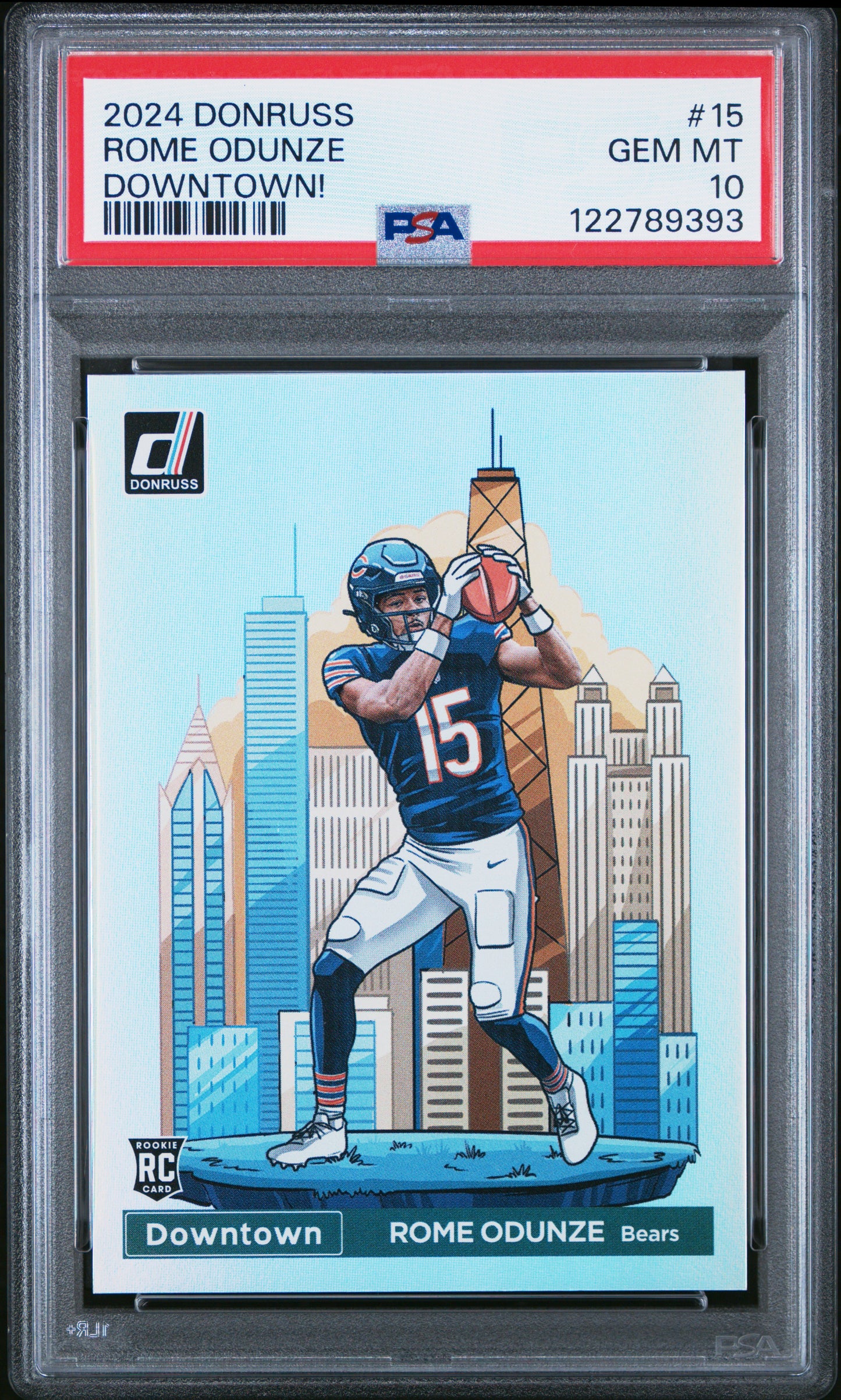 Rome Odunze 2024 Donruss Downtown Rookie PSA 10 Gem Mint