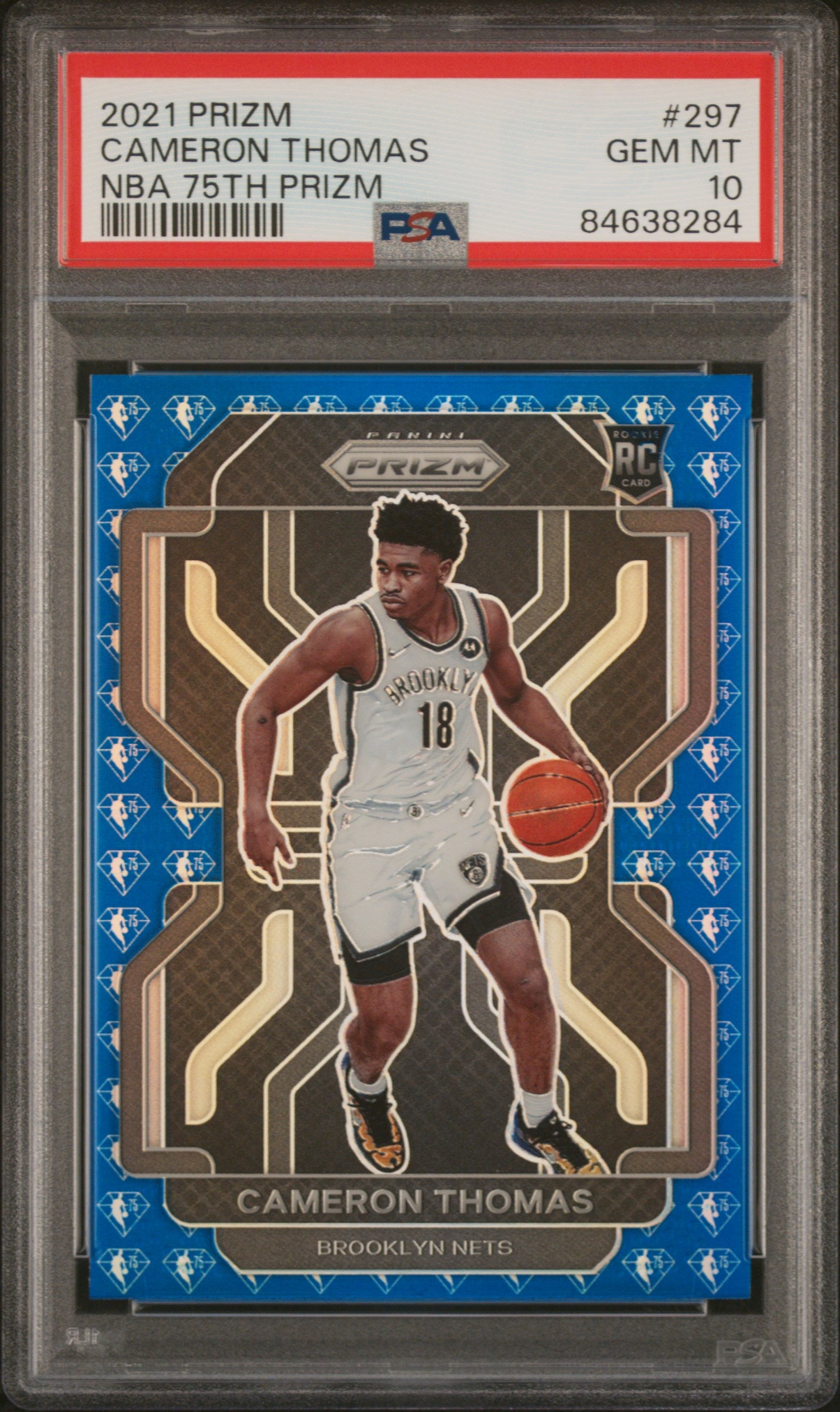 Cameron Thomas 2021 Panini Prizm Rookie NBA 75th Prizm PSA 10 Gem Mint