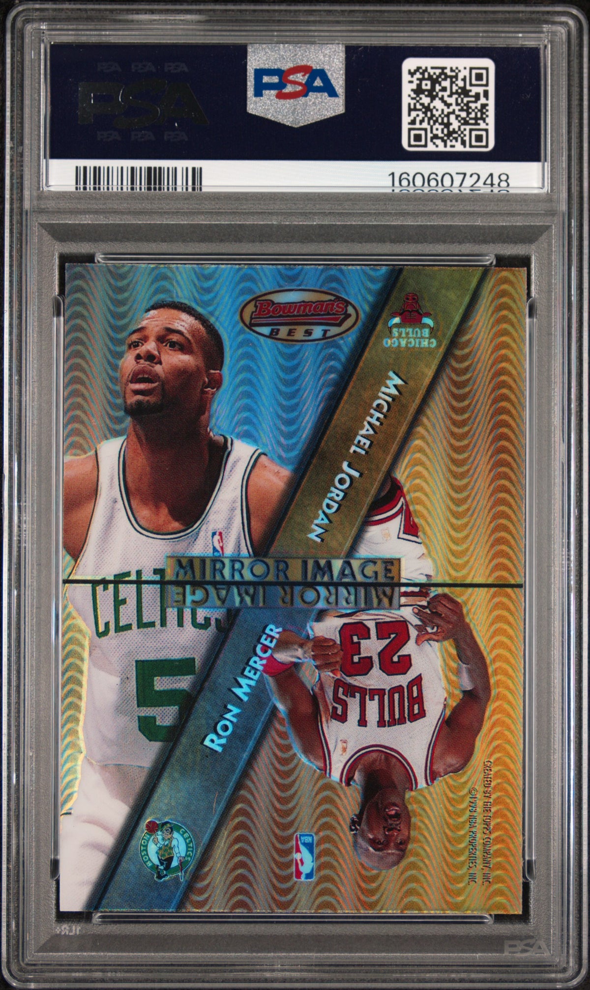Michael Jordan + Mercer + Payton + Marbury 1997 Bowmans Best Mirror Image Refractor PSA 8 Nm-Mint