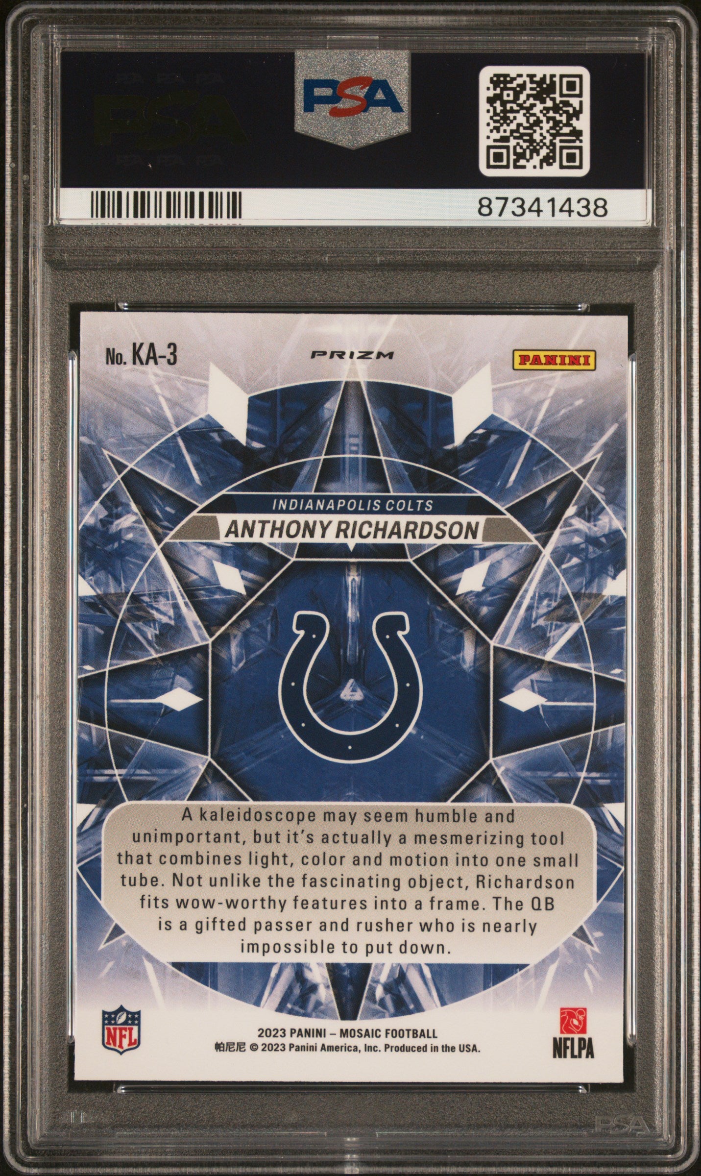 Anthony Richardson 2023 Panini Mosaic Kaleidoscopic PSA 10 Gem Mint