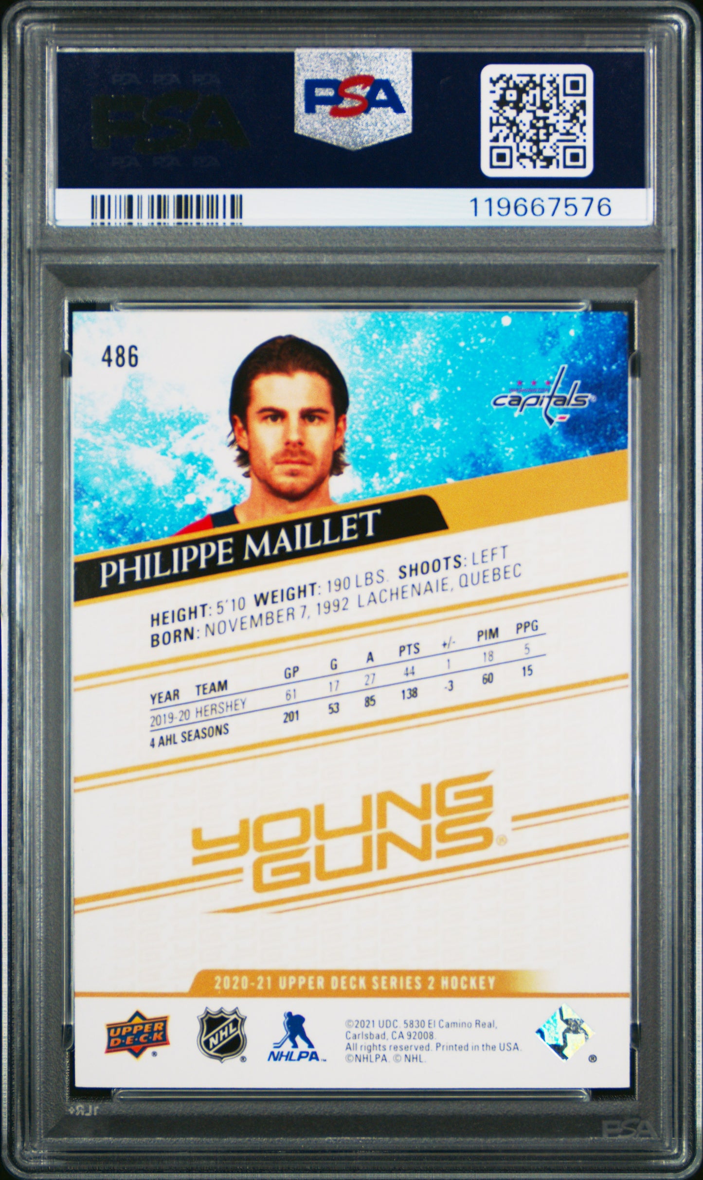 Philippe Maillet 2020 Upper Deck Rookie #486 High Gloss #5/10 PSA 10 Gem Mint