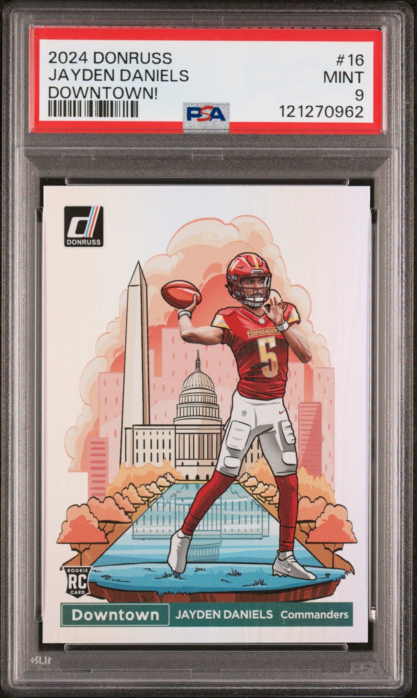 Jayden Daniels 2024 Donruss Rookie Downtown PSA 9 Mint