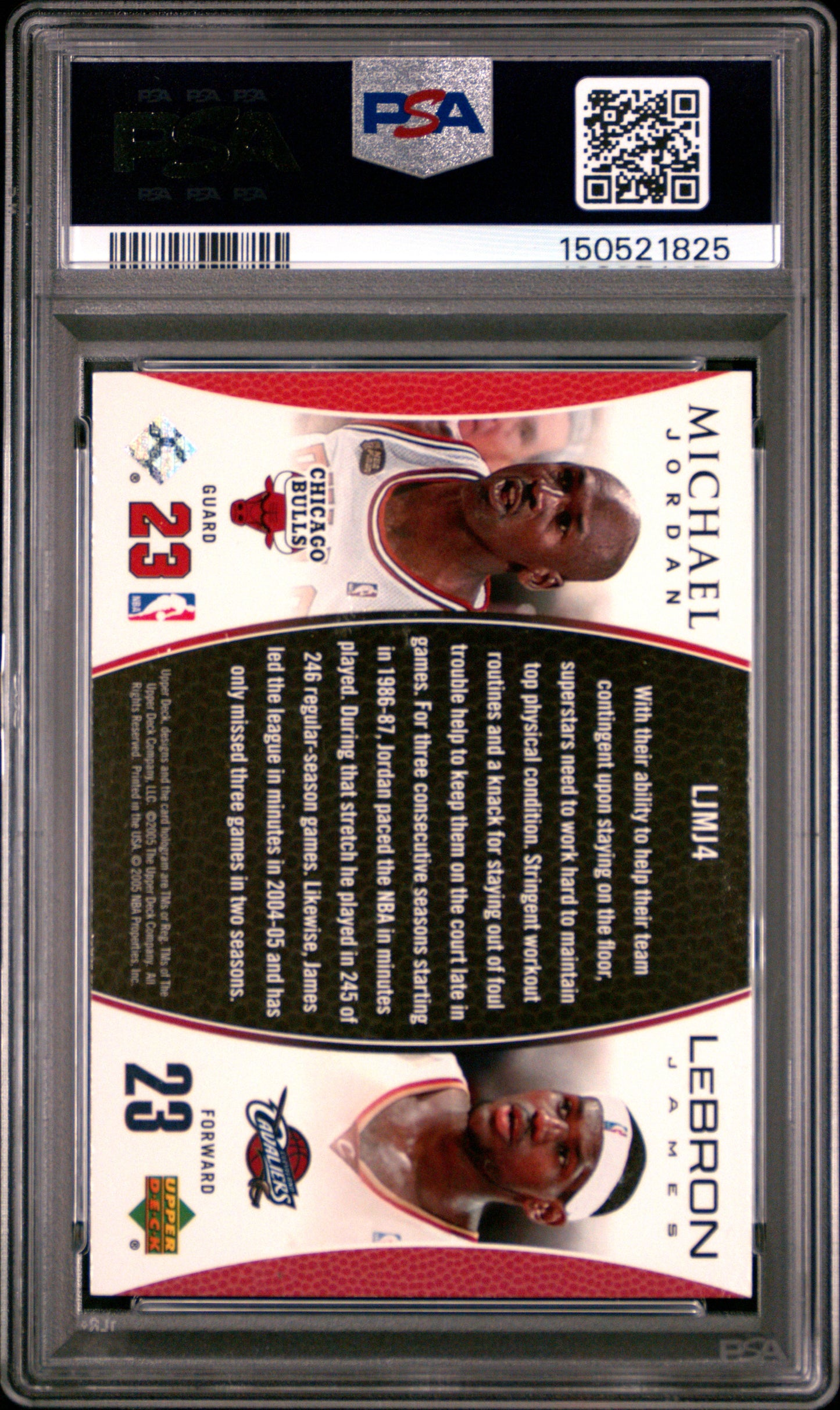 Michael Jordan + Lebron James 2005 Upper Deck Bonus Pack #LJMJ4 PSA 10 Gem Mint