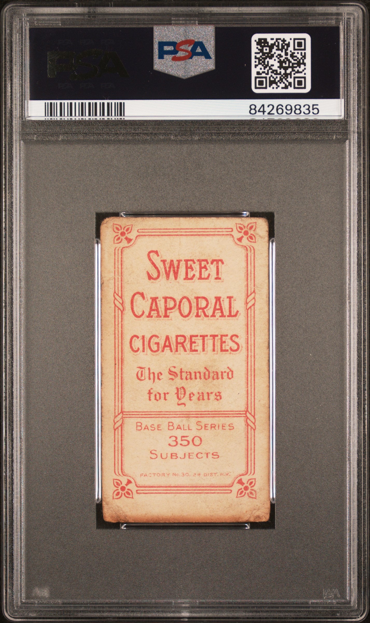 Jack Hayden 1909-11 T206 Sweet Caporal 350/30 PSA 1 Poor