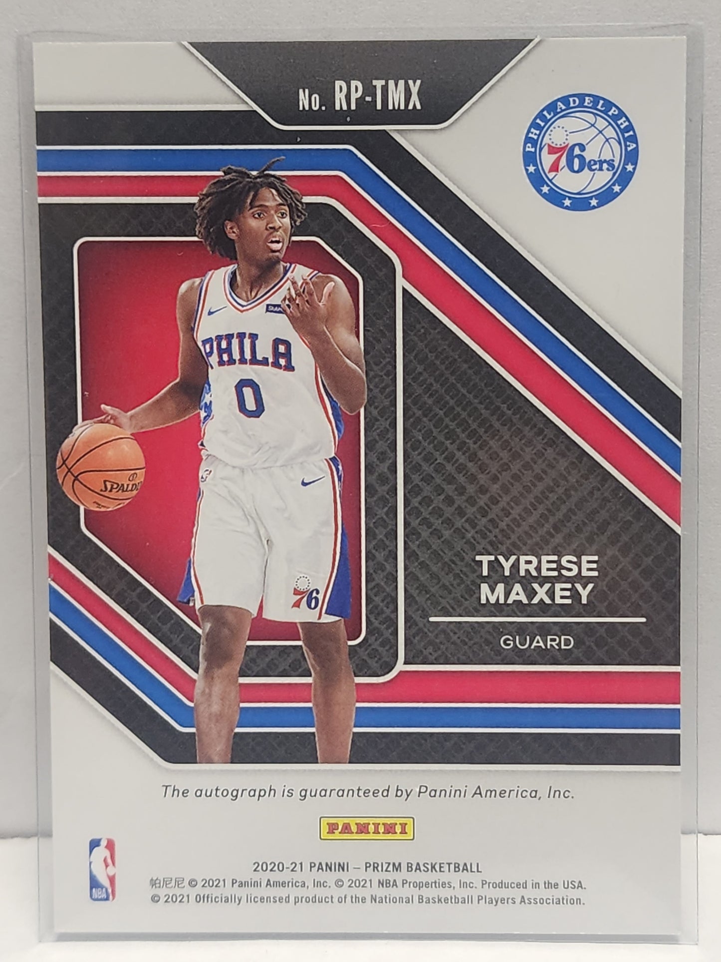 Tyrese Maxey 2020 Panini Prizm Penmanship Rookie Auto