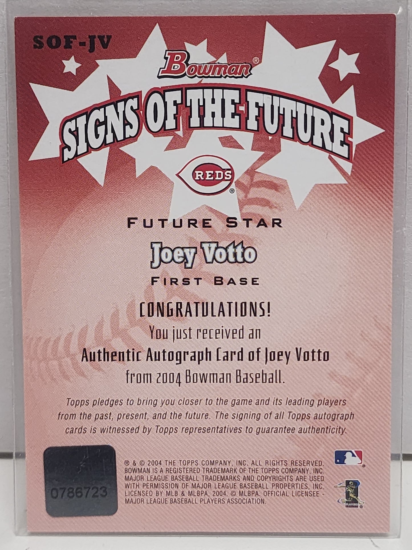 Joey Votto 2004 Bowman Stars of the Future Autograph