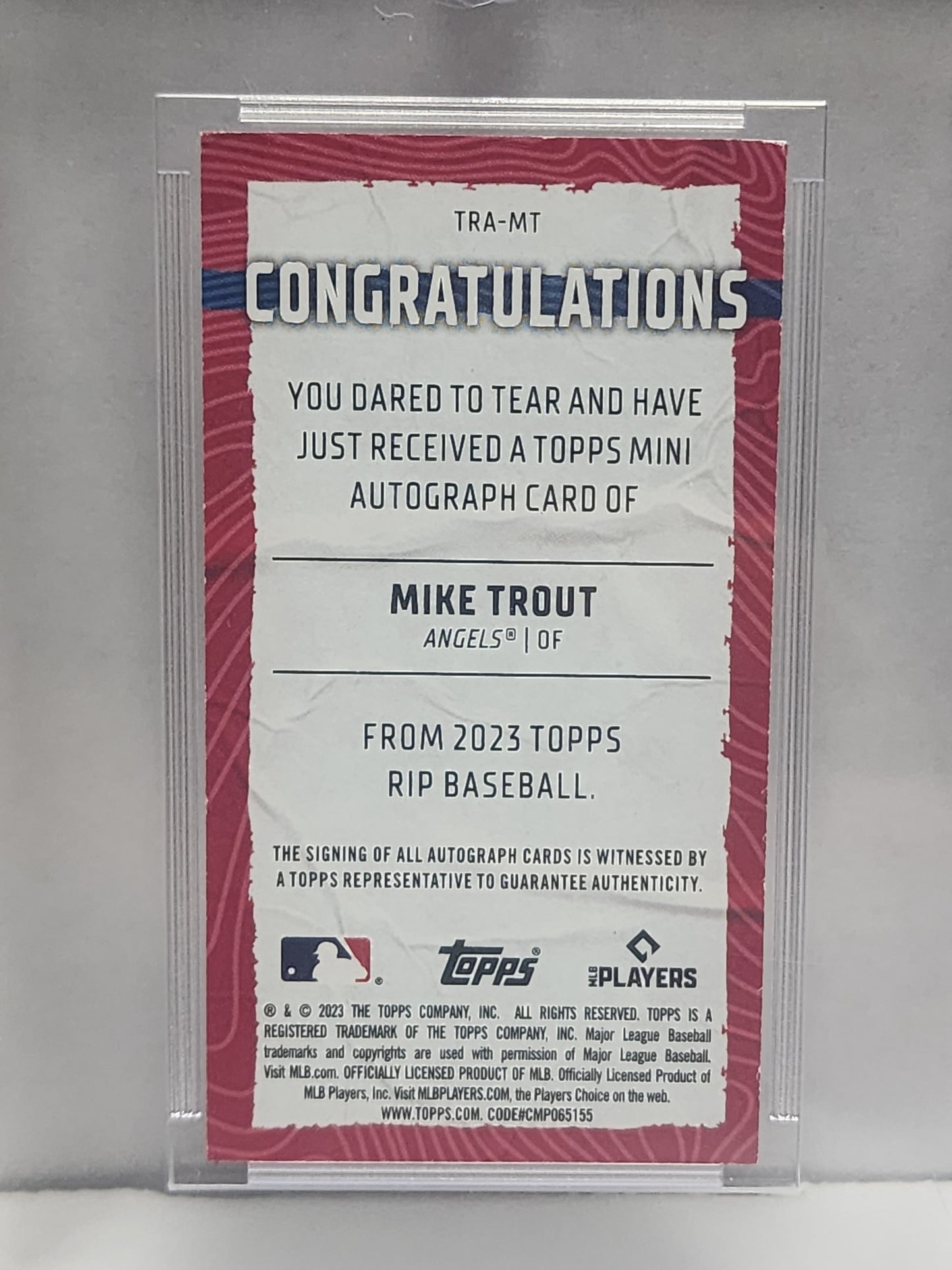 Mike Trout 2023 Topps Rip Mini Autograph #27/50