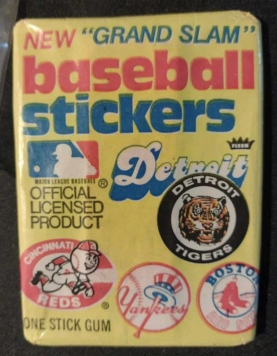 1977 Fleer Grand Slam Baseball Stickers Unopened Wax Pack