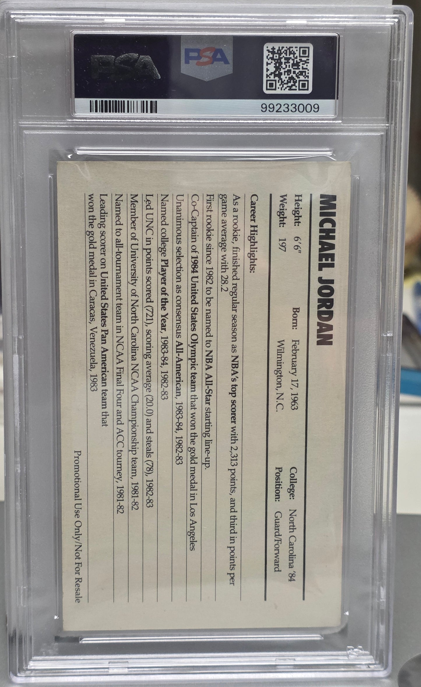 Michael Jordan 1985 Nike Promo PSA 4 Vg-EX