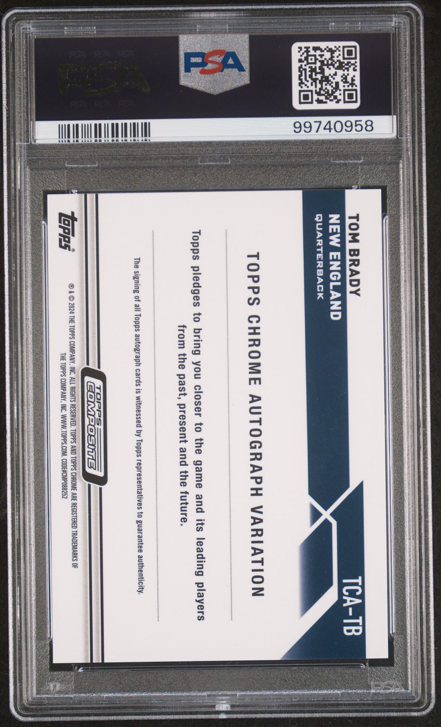 Tom Brady 2023 Topps Composite Chrome Gold Refractor Auto #17/50 PSA 10 Auto 10