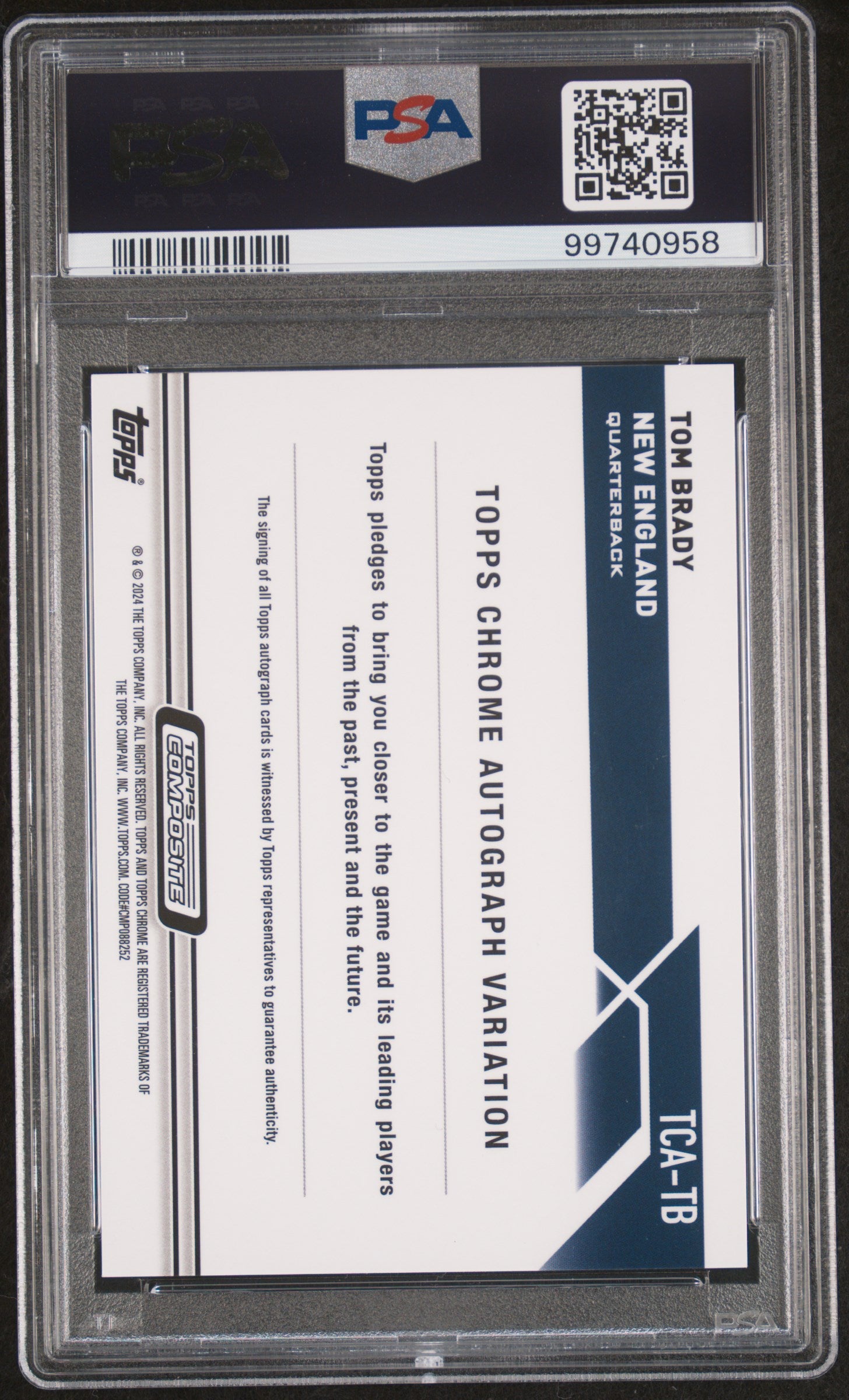 Tom Brady 2023 Topps Composite Chrome Gold Refractor Auto #17/50 PSA 10 Auto 10