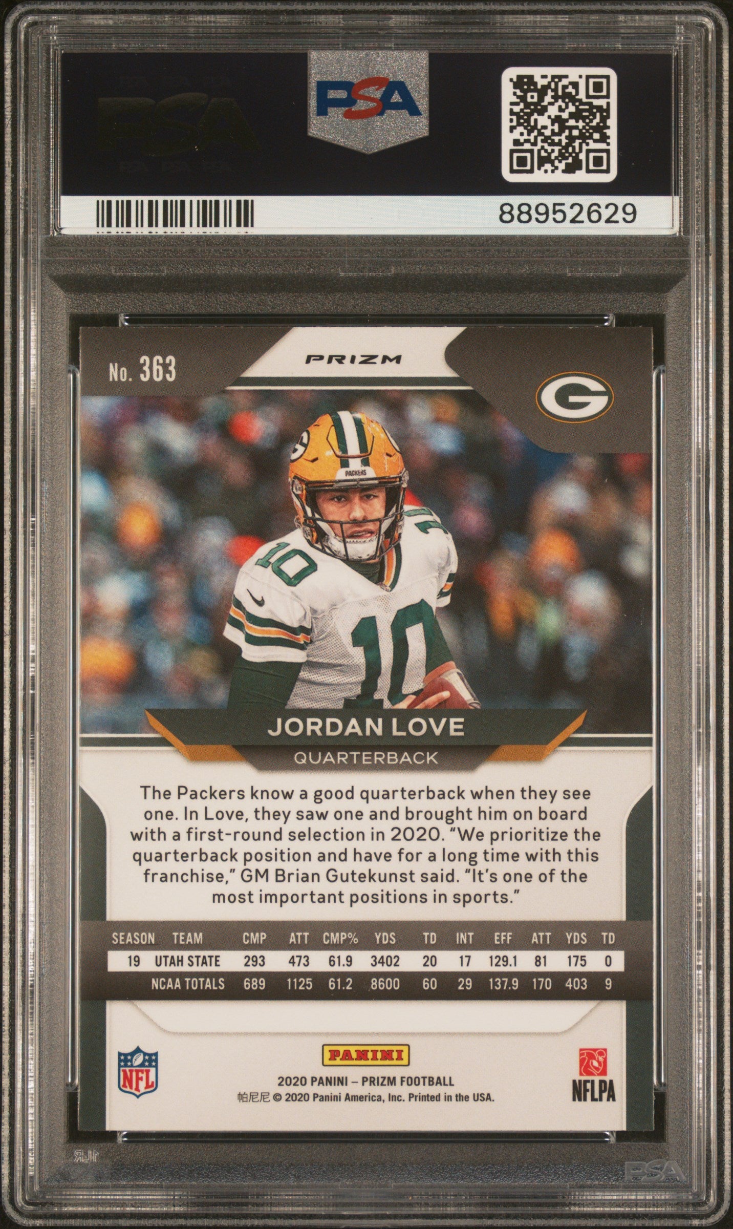 Jordan Love 2020 Panini Prizm Disco #363 PSA 10 Gem Mint