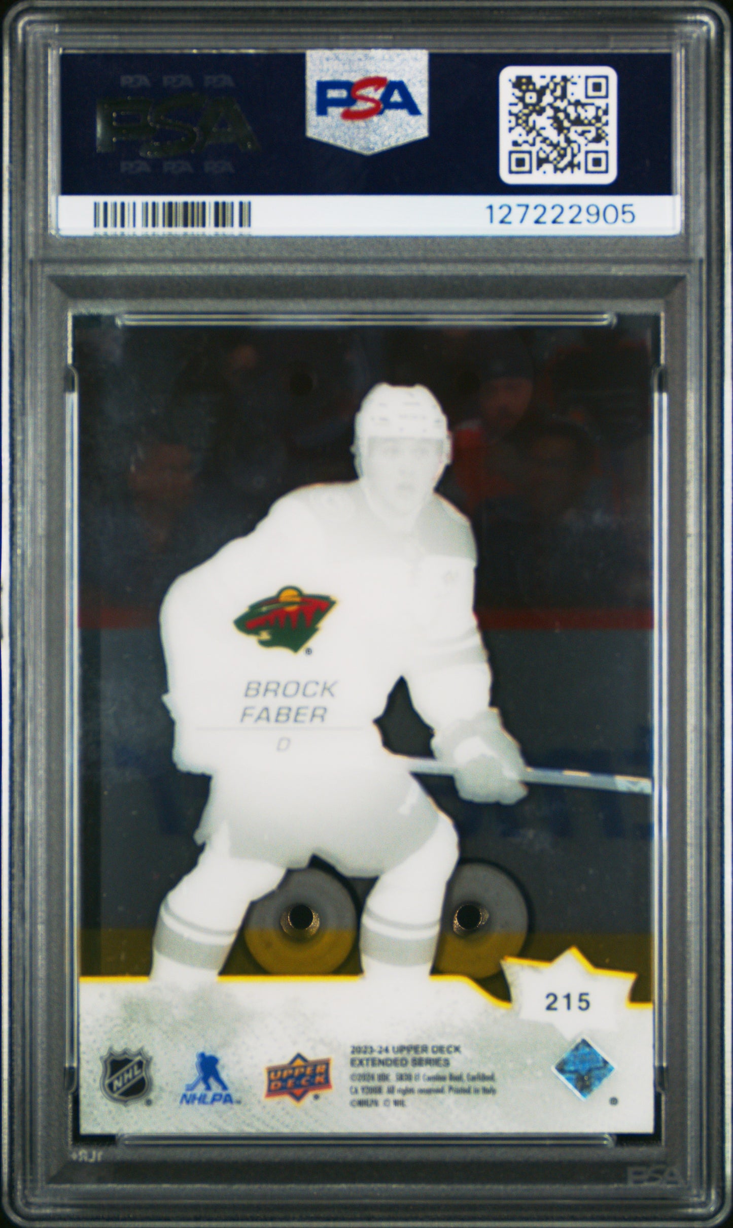 Brock Faber 2023 Upper Deck Rookie #215 Acetate PSA 10 Gem Mint