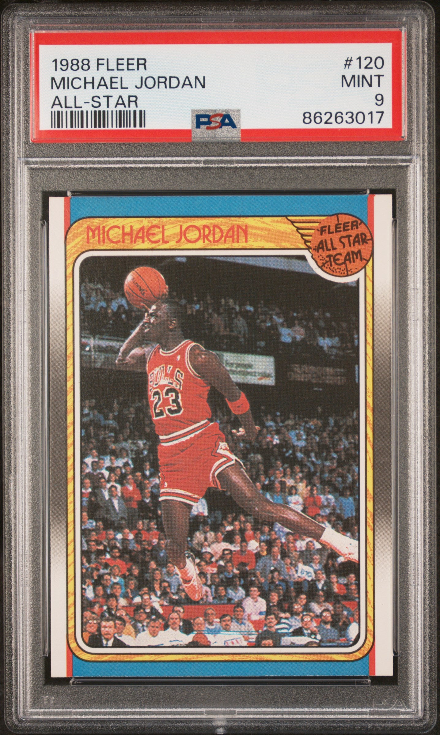 Michael Jordan 1988 Fleer All-Star #120 PSA 9 Mint 3017