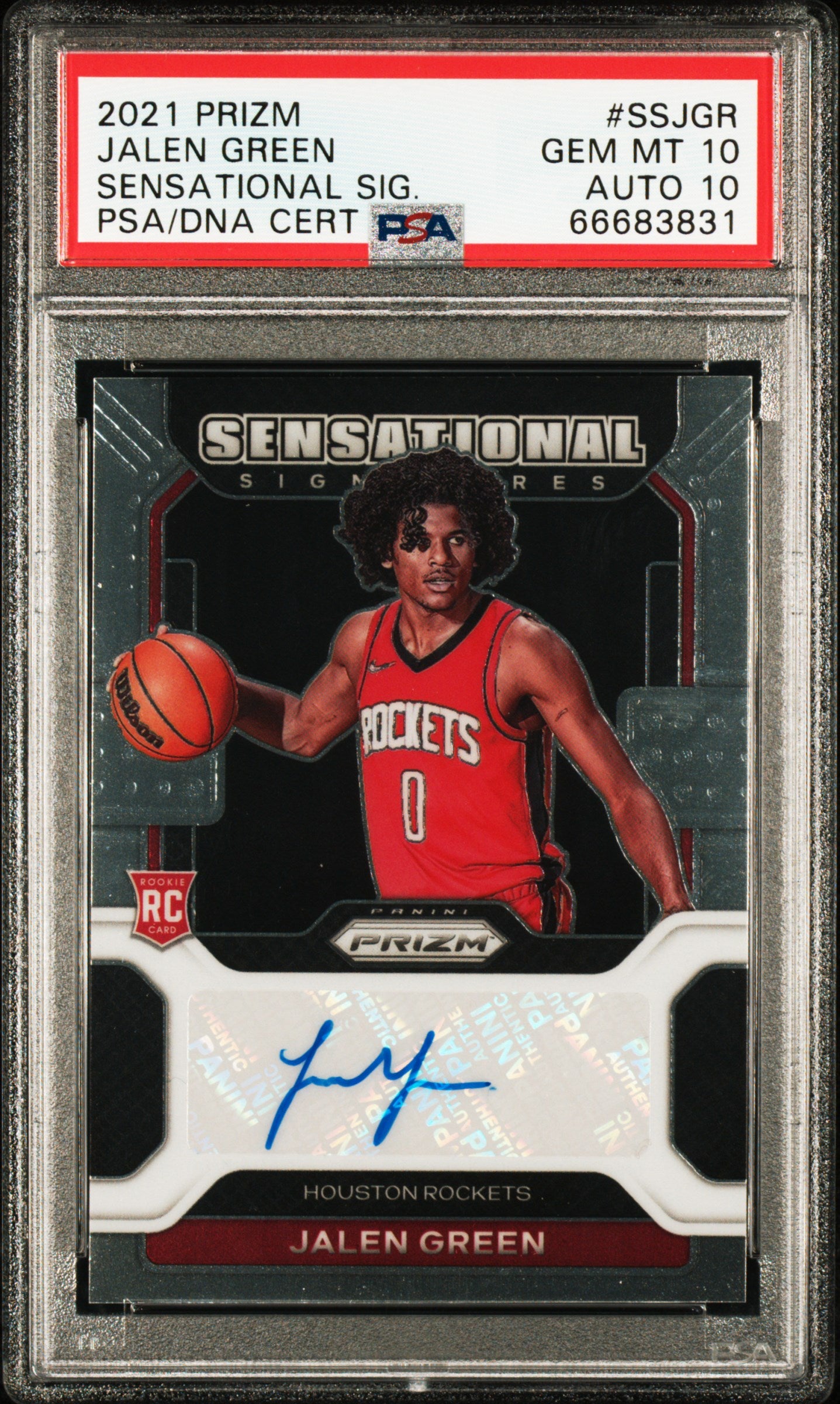 Jalen Green 2021 Panini Prizm Sensational Signatures PSA 10 Auto 10