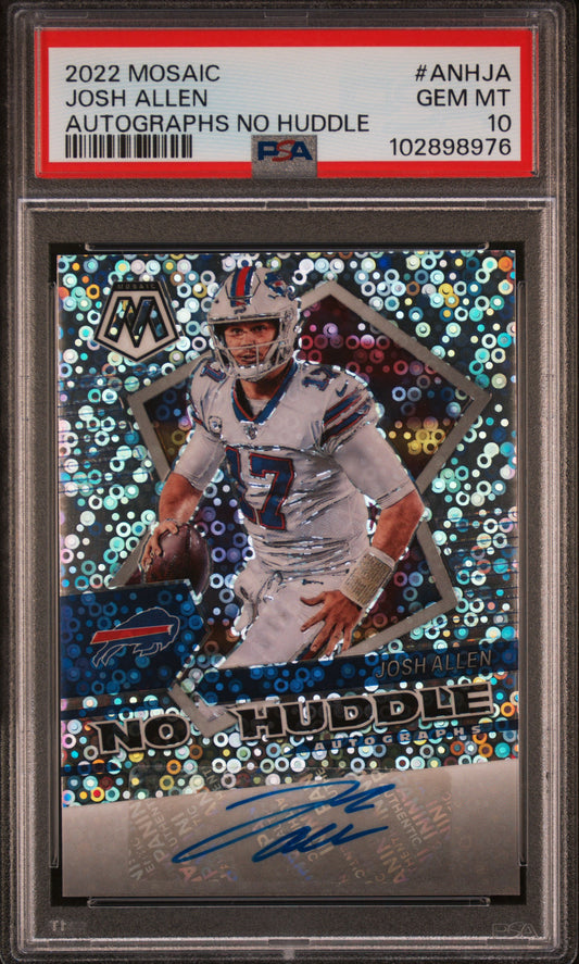 Josh Allen 2022 Panini Mosaic No Huddle Auto PSA 10 Gem Mint