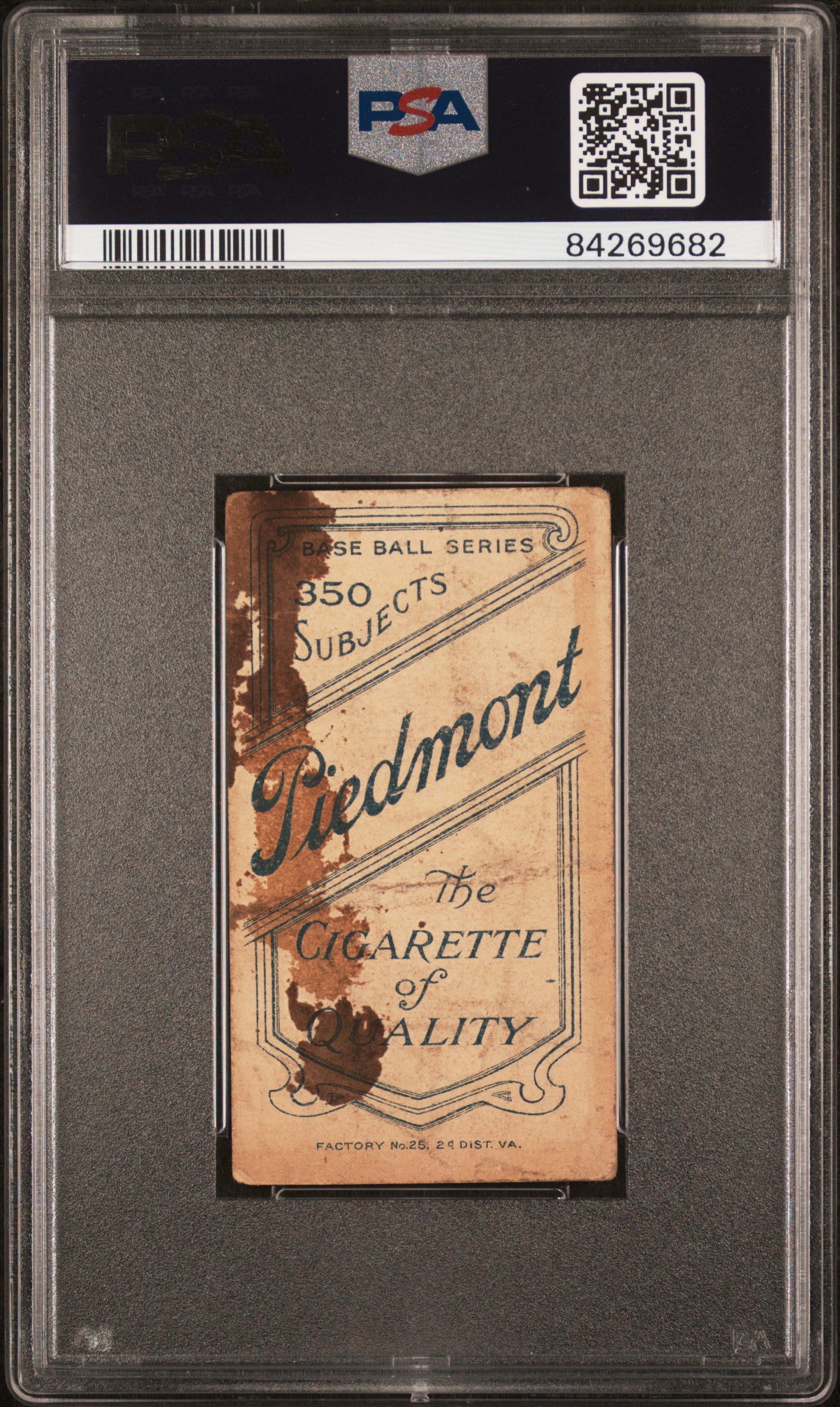 Harry Lentz Sentz 1909-11 T206 Piedmont 350 PSA 1 Poor