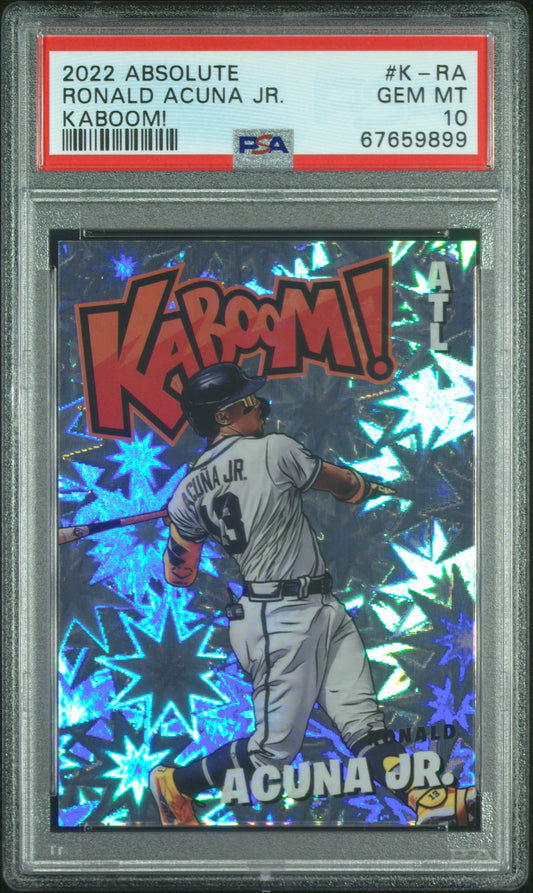Ronald Acuna Jr. 2022 Panini Absolute Kaboom PSA 10 Gem Mint